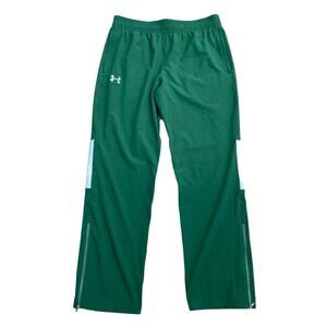 Under Armour Heatgear Loose Fit Green Squad Woven Storm Warm-Up Pants Size Large